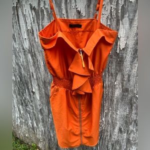 Ruffle front zip dress